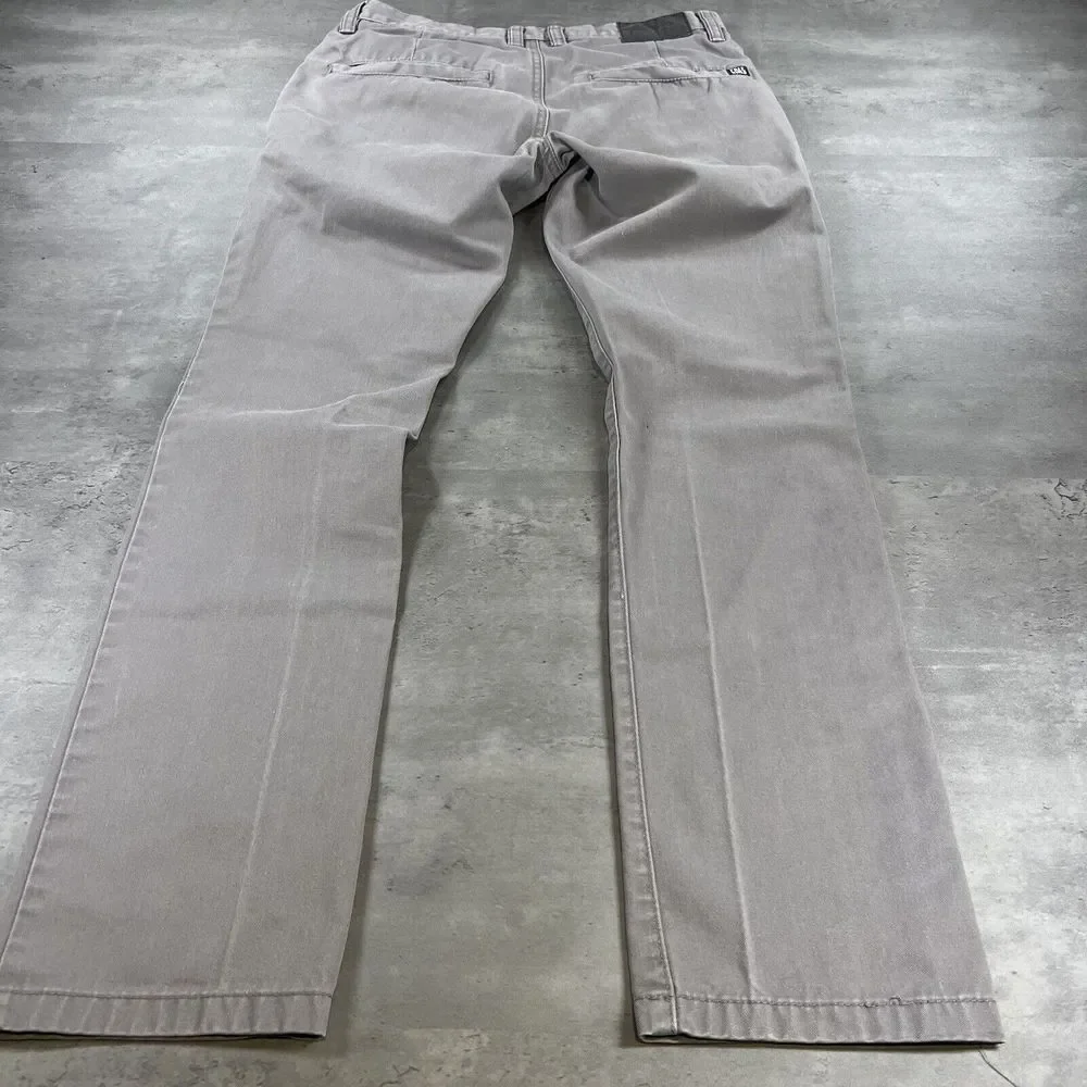 Free World‎ Pants Men 30x31 Gray Chino Trouser Straight Leg Skate Grunge Minimal